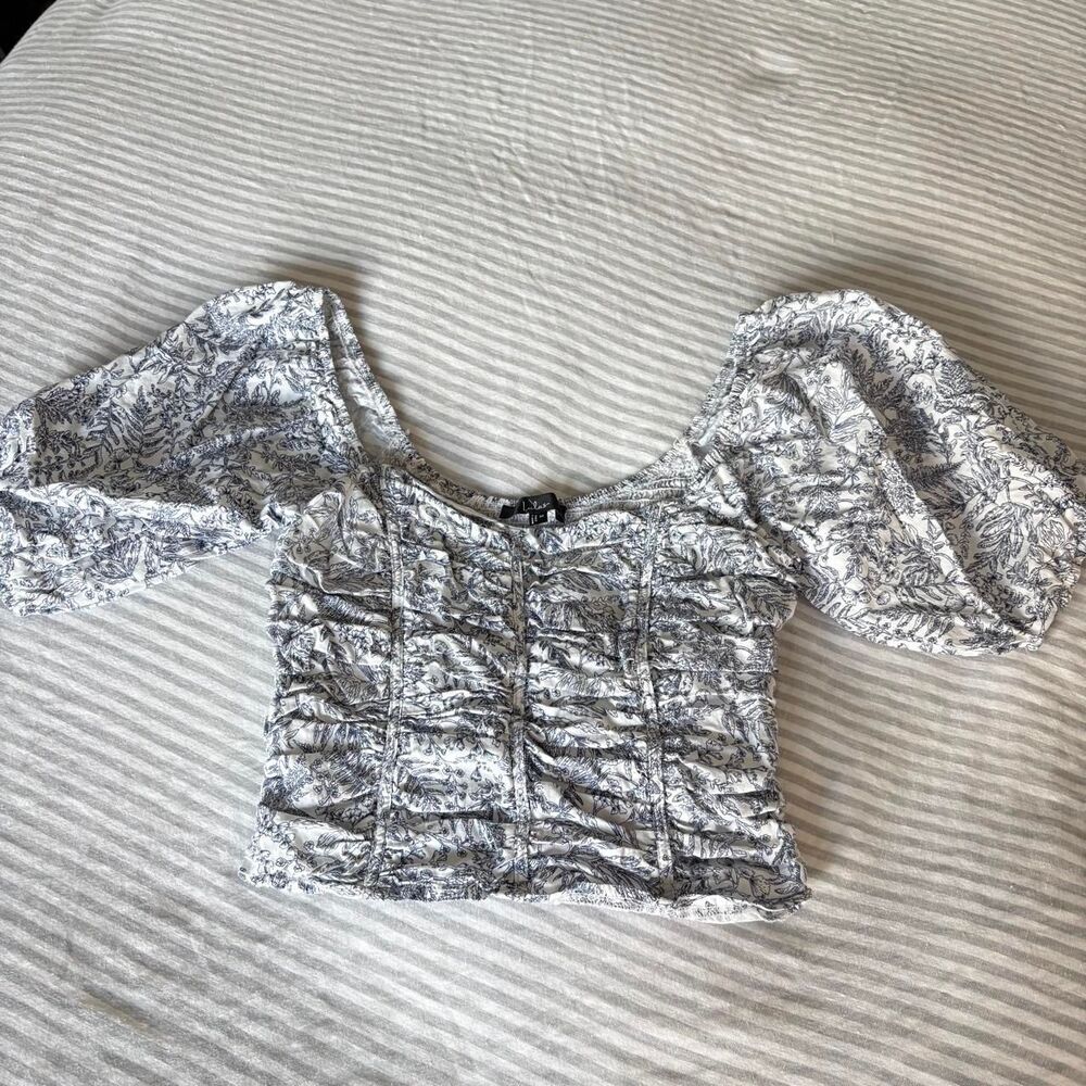 Lulus Women's Blue and White Blouse
